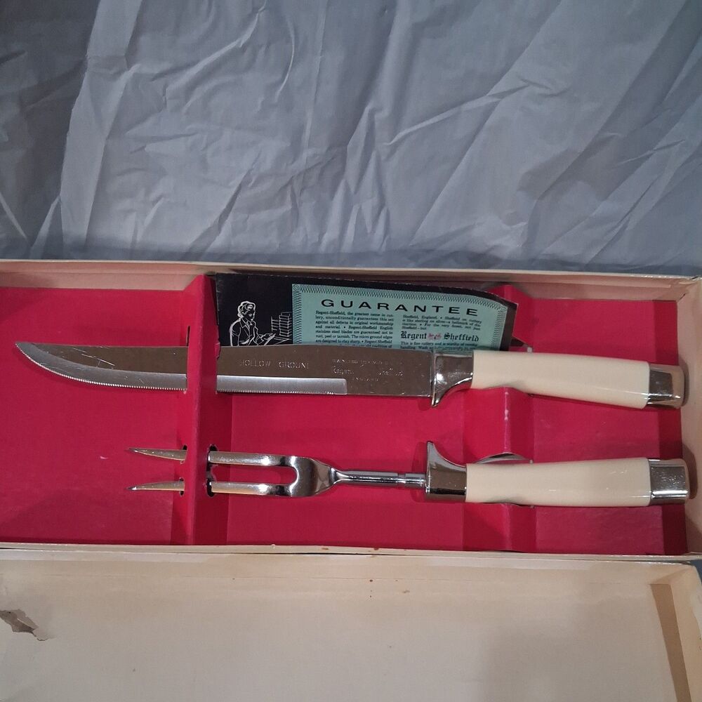 Regent Sheffield Cutlery/Carving Set Forever Sharp England Stainless Steel MCM